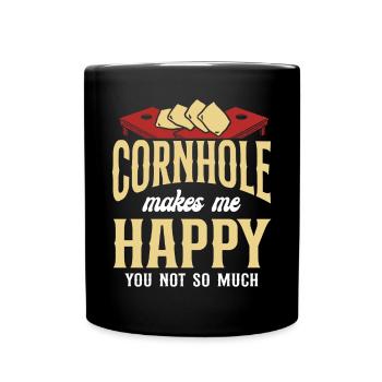 Cornhole Team Bean Bag Player - Tasse einfarbig - Schwarz - Vorne