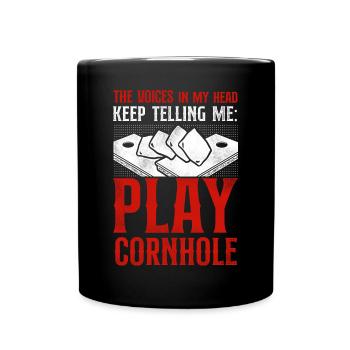 Cornhole Team Bean Bag Player - Full Colour Mug - black - Front