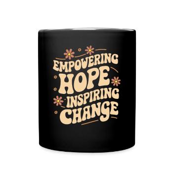 Renforcer l’espoir, inspirer le changement, Travail social - Mug uni - noir - Devant