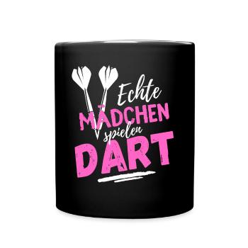 De vraies filles jouant aux fléchettes - Drôle de fléchettes disant - Mug uni - noir - Devant