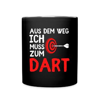 Out of the way I have to go to darts funny darts - Full Colour Mug - black - Front