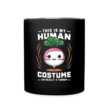 Vintage Rübe liebt Rübe Geschenk - Tasse einfarbig - Schwarz - Vorne