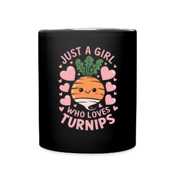 Vintage Rübe liebt Rübe Geschenk - Tasse einfarbig - Schwarz - Vorne