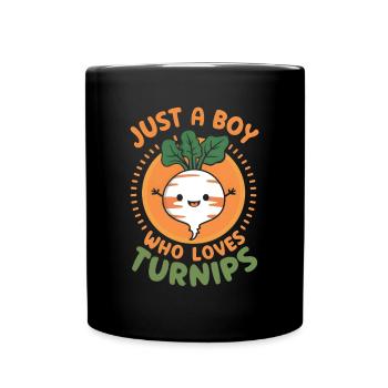 Vintage Rübe liebt Rübe Geschenk - Tasse einfarbig - Schwarz - Vorne