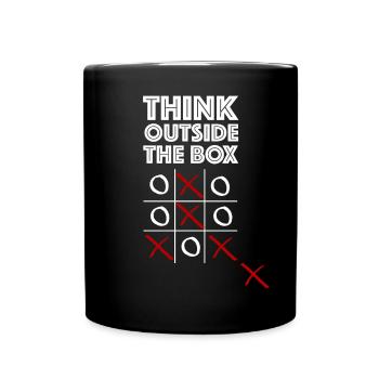 Thinking differently | Tic tac toe, funny sayings - Full Colour Mug - black - Front