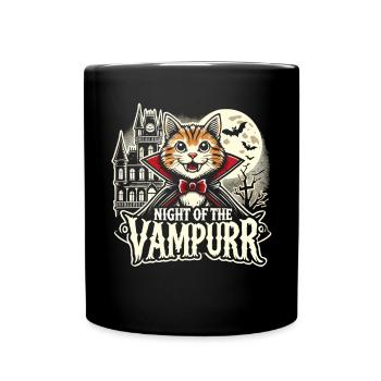 Vampire Cat Halloween T-Shirt - Full Colour Mug - black - Front
