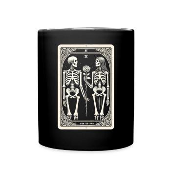 T-shirt squelette de tarot pour les fans d’Halloween - Mug uni - noir - Devant