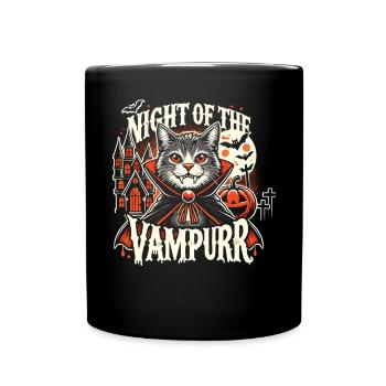 "Night of the Vampurr" Cat T-Shirt - Full Colour Mug - black - Front