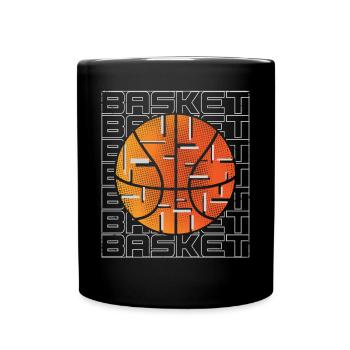 Basketball Basketballer - Tasse einfarbig - Schwarz - Vorne