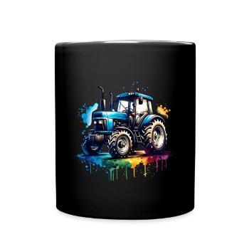 Tracteur - Mug uni - noir - Devant