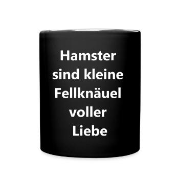 Hamstergeschenk - Tasse einfarbig - Schwarz - Vorne