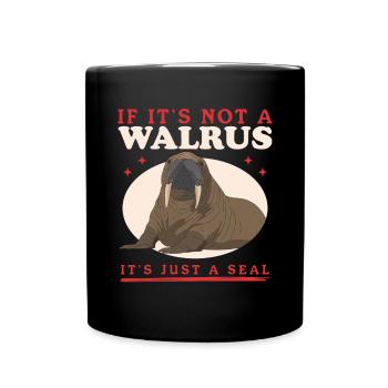 Walross Walroß Walrus Walrosse Geschenk - Tasse einfarbig - Schwarz - Vorne