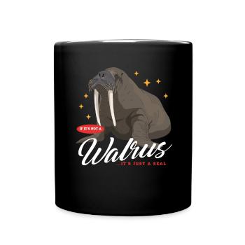 Walross Walrus Walrosse Walroß Geschenk - Tasse einfarbig - Schwarz - Vorne