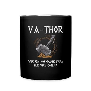 VA-THOR Für den coolsten Papa Episch und Humorvoll - Tasse einfarbig - Schwarz - Vorne