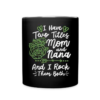 Muttertag für Mama und Oma - Tasse einfarbig - Schwarz - Vorne