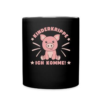 Nursery I'm Coming Nursery Child Pig - Full Colour Mug - black - Front