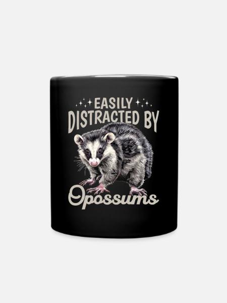 Drôle d’opossum facilement distrait par les opossums - Mug uni - noir