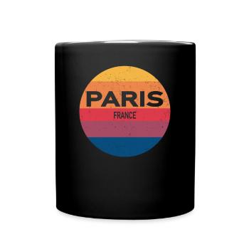 Rétro Sunset Paris France Souvenir - Mug uni - noir - Devant