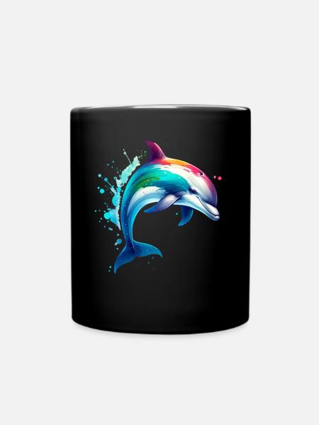 Delfin - Tasse einfarbig - Schwarz