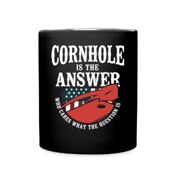 Cornhole Team Bean Bag Player - Full Colour Mug - black - Front