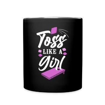 Cornhole Team Bean Bag Player - Tasse einfarbig - Schwarz - Vorne