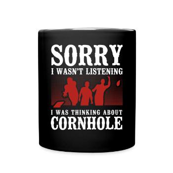 Joueur de sac de haricots de l’équipe Cornhole - Mug uni - noir - Devant