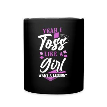 Cornhole Team Bean Bag Player - Tasse einfarbig - Schwarz - Vorne