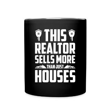 Real Estate Agent House Broker Real Estate Agent Real Estate - Full Colour Mug - black - Front