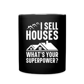 Real Estate Agent House Broker Real Estate Agent Real Estate - Full Colour Mug - black - Front