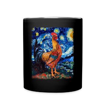 Ferme de poulets Ferme Nuit étoilée Peintres - Mug uni - noir - Devant