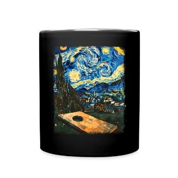 Cornhole Team Player Nuit étoilée Peinture - Mug uni - noir - Devant