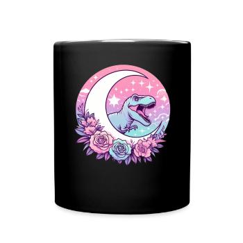 Pastel Goth T-Rex Kawaii Aesthetic Creepy - Full Colour Mug - black - Front