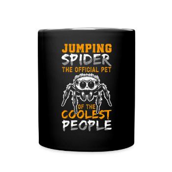 Springspinnen Springspinne Geschenk - Tasse einfarbig - Schwarz - Vorne
