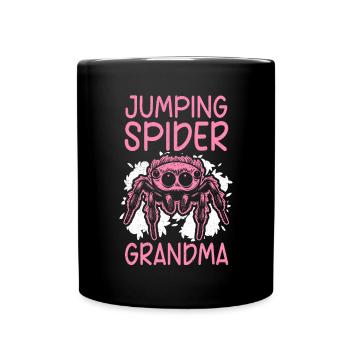 Springspinne Oma Springspinnen Geschenk - Tasse einfarbig - Schwarz - Vorne