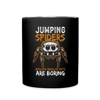Springspinnen Springspinne Geschenke - Tasse einfarbig - Schwarz - Vorne