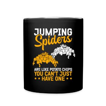 Springspinnen Spinne Springspinne Geschenk - Tasse einfarbig - Schwarz - Vorne