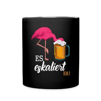 It's escalating anyway! – Flamingo for party lovers - Full Colour Mug - black - Front