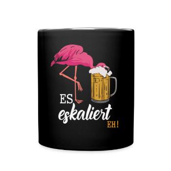 It's escalating anyway! – Flamingo for party lovers - Full Colour Mug - black - Front