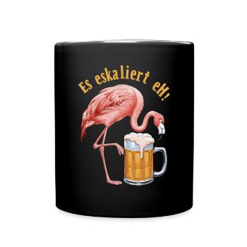 It's escalating anyway! – Flamingo for party lovers - Full Colour Mug - black - Front