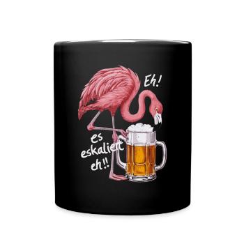 It's escalating anyway! – Flamingo for party lovers - Full Colour Mug - black - Front
