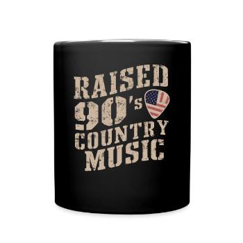 Raised 90's Country Music Lover - Full Colour Mug - black - Front