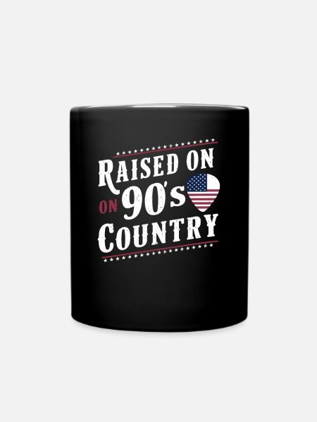 Aufgewachsen Mit 90er Country Musik - Tasse einfarbig - Schwarz