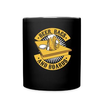Biersäcke und -bretter Sitzsack Spielbretter Cornhole - Tasse einfarbig - Schwarz - Vorne