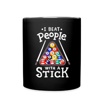 Billard Poolspieler - Tasse einfarbig - Schwarz - Vorne
