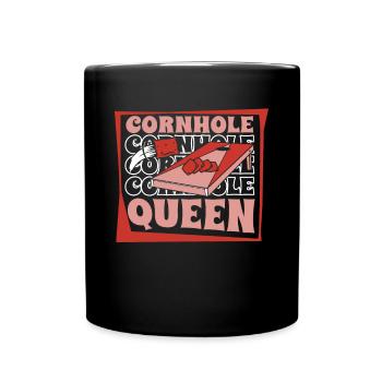 Cornhole Queen Spielbretter Sitzsack Profi - Tasse einfarbig - Schwarz - Vorne