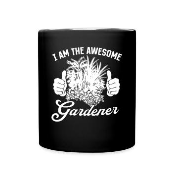 Hobby Gardener - I am the awesome gardener - Tasse einfarbig - Schwarz - Vorne