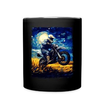 moto tout-terrain motocross moto tout-terrain motard nuit étoilée - Mug uni - noir - Devant