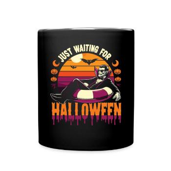 Vampire de vacances attendant Halloween - Mug uni - noir - Devant