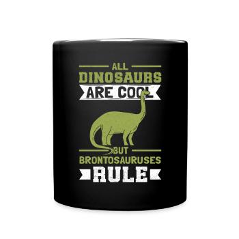 Brontosaurus Dinosaur Gift - Full Colour Mug - black - Front
