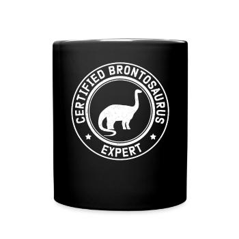 Brontosaurus Expert Dinosaur Dino Gift - Full Colour Mug - black - Front
